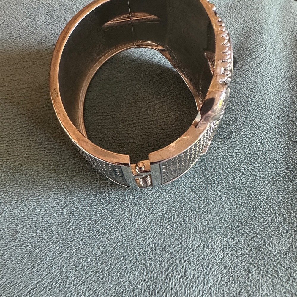 Silver Chunky Cuff Bracelet Owl Park Lane - Picture 6 of 8